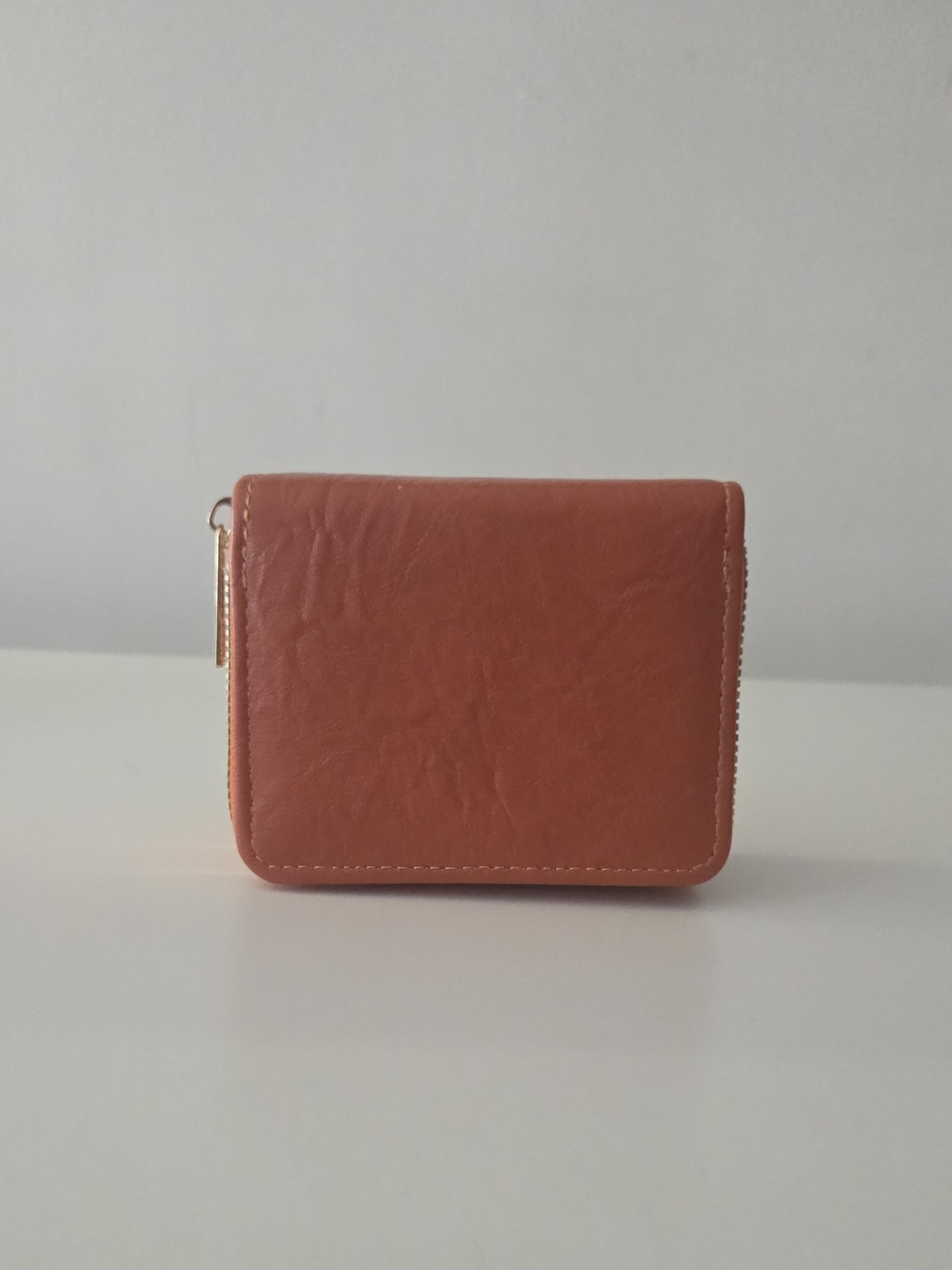 Orange/Pumpkin Solid Zip-Around Wallet with Double Zipper Credit Card Slots